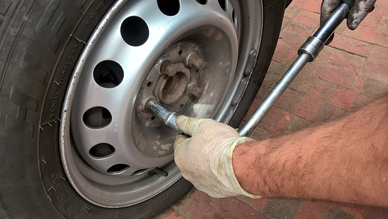 this image shows tire change in Aurora, CO