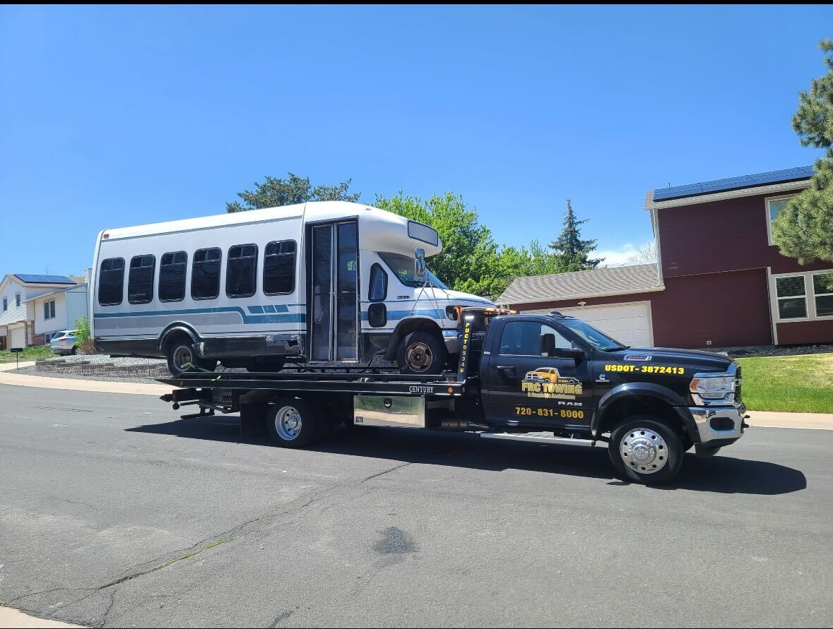 this image shows commercial vehicle towing services in Aurora, CO