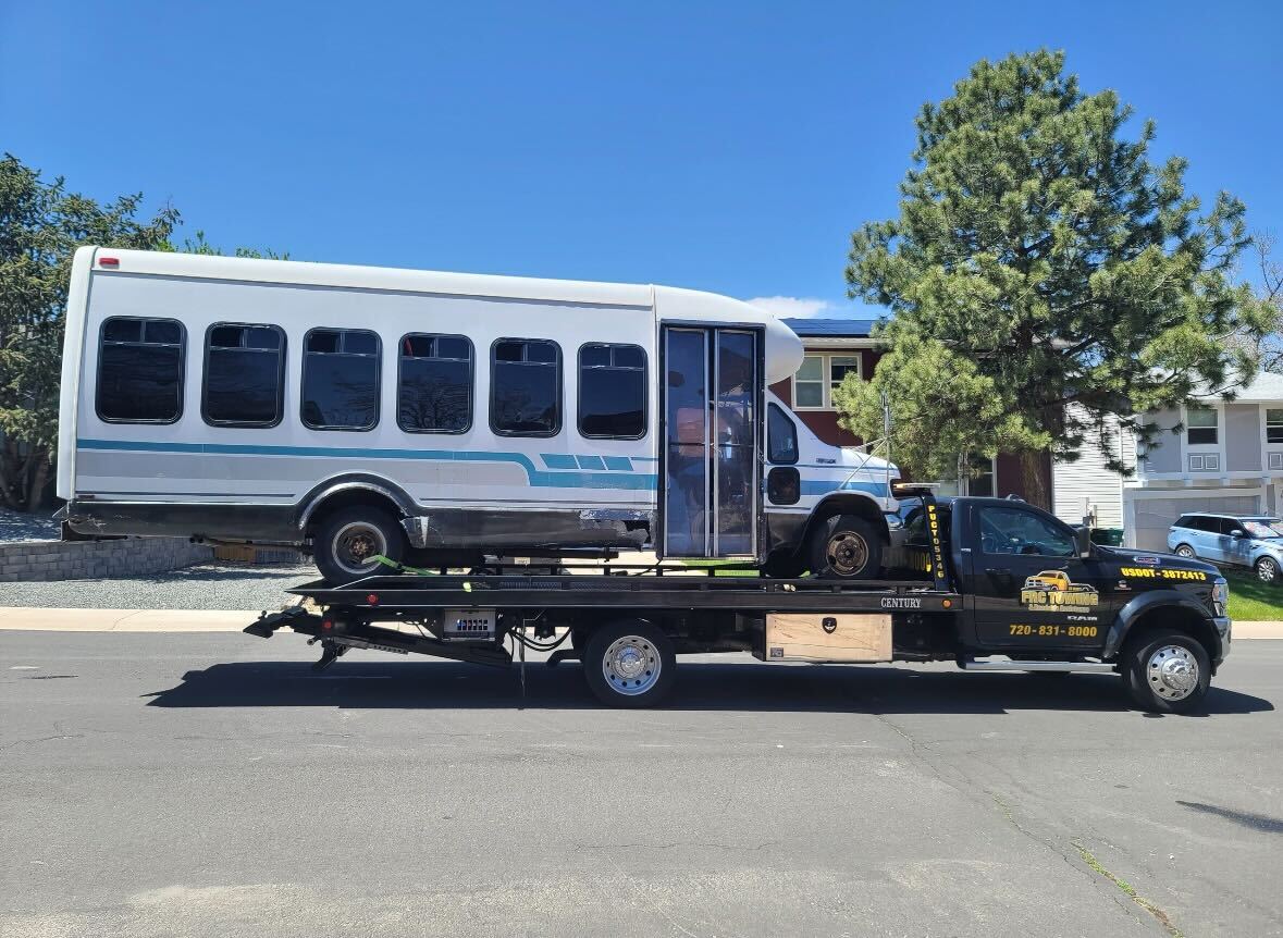 this image shows rv towing services in Aurora, CO